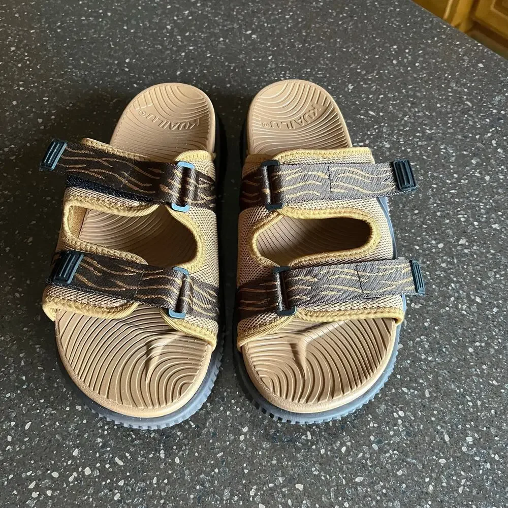 KuaiLu Mens Orthotic Sandals Athletic Arch Support Recovery Walking Slides -13